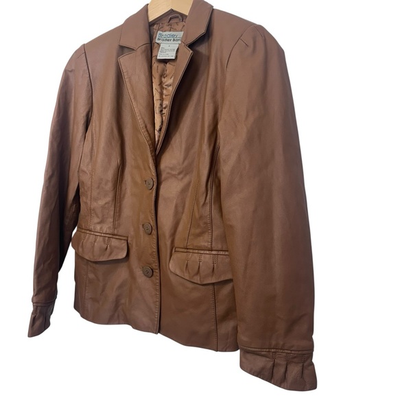 Bradley Bayou Jacket Small Brown 100% Genuine Leather Button-up - Picture 3 of 15